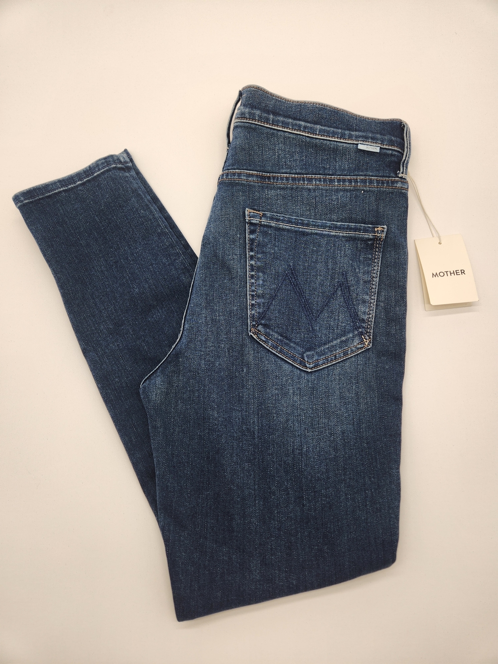 MOTHER The Swooner Pocket Coin Jeans Women's 31 High Rise Dark Wash NWT